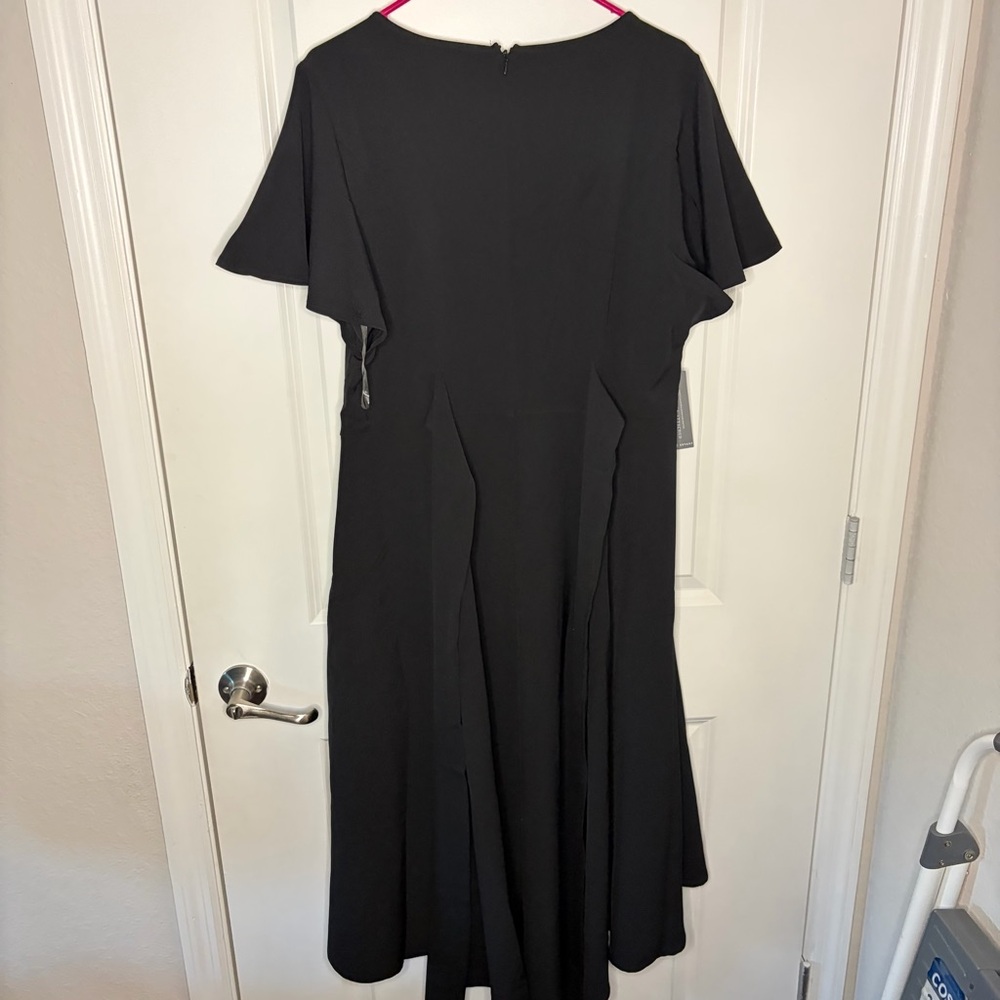 Lane Bryant Lena V-Neck High-Low Midi Dress Black - Picture 8 of 9